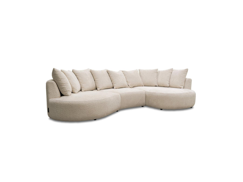 Calypso - Canapé D'Angle Fixe - Tissu Bouclette - Angle Droit