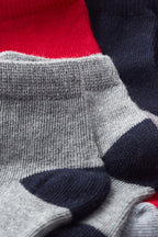 5 Pares De Calcetines - Rojo, Negro Y Gris Jaspeado - Bebé Niño