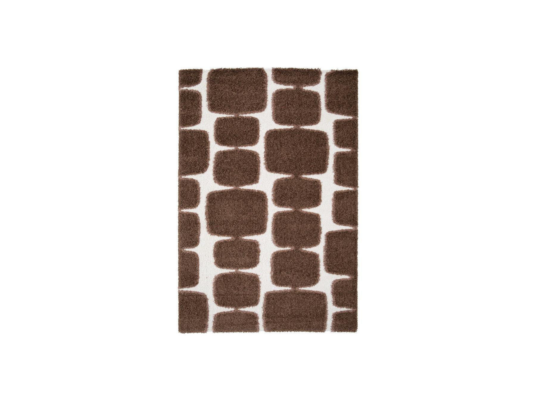 Chino - Alfombra de Pelo Largo - Motivo Abstracto - Marrón