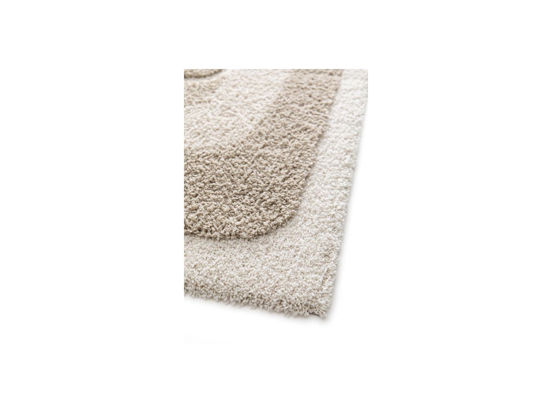 Kare - Tapis Poils Longs - Motif Graphique - Beige