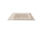 Kare - Tapis Poils Longs - Motif Graphique - Beige