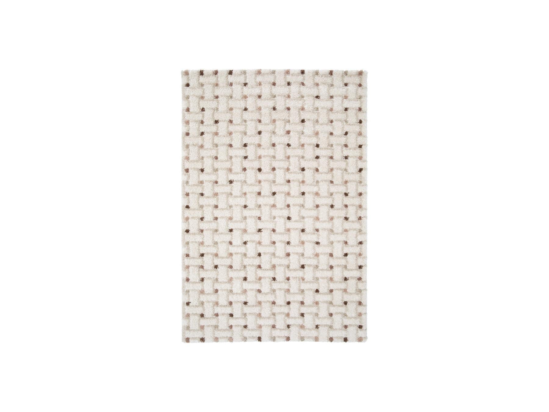 Mizai - Tapis Poils Longs - Motif Graphique - Beige
