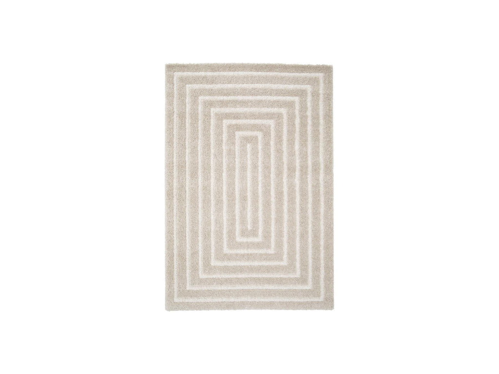 Lyzzo - Alfombra de pelo largo - Motivo gráfico - Crema
