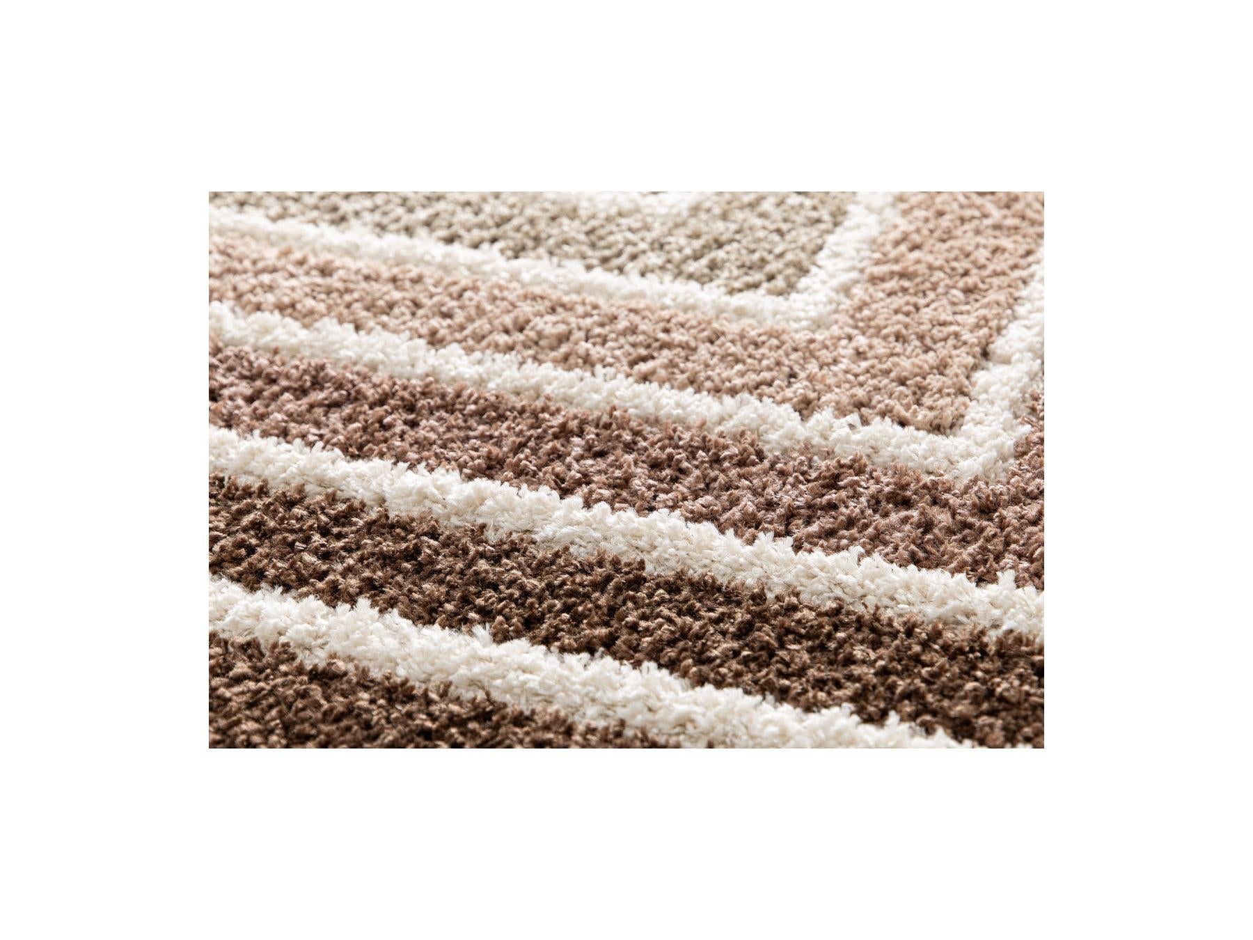 Lyzzo - Tapis Poils Longs - Motif Graphique - Marron