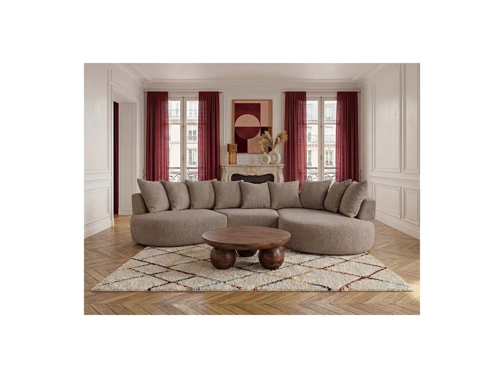 Calypso - Canapé D'Angle Fixe - Tissu Bouclette - Angle Droit