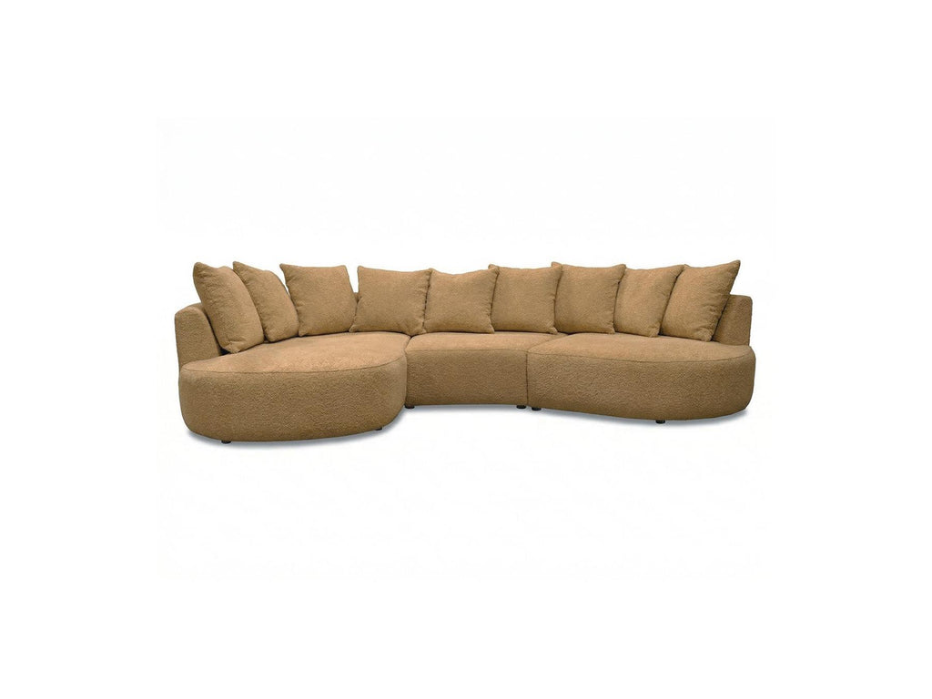 Calypso - Canapé D'Angle Fixe - Tissu Bouclette - Angle Gauche