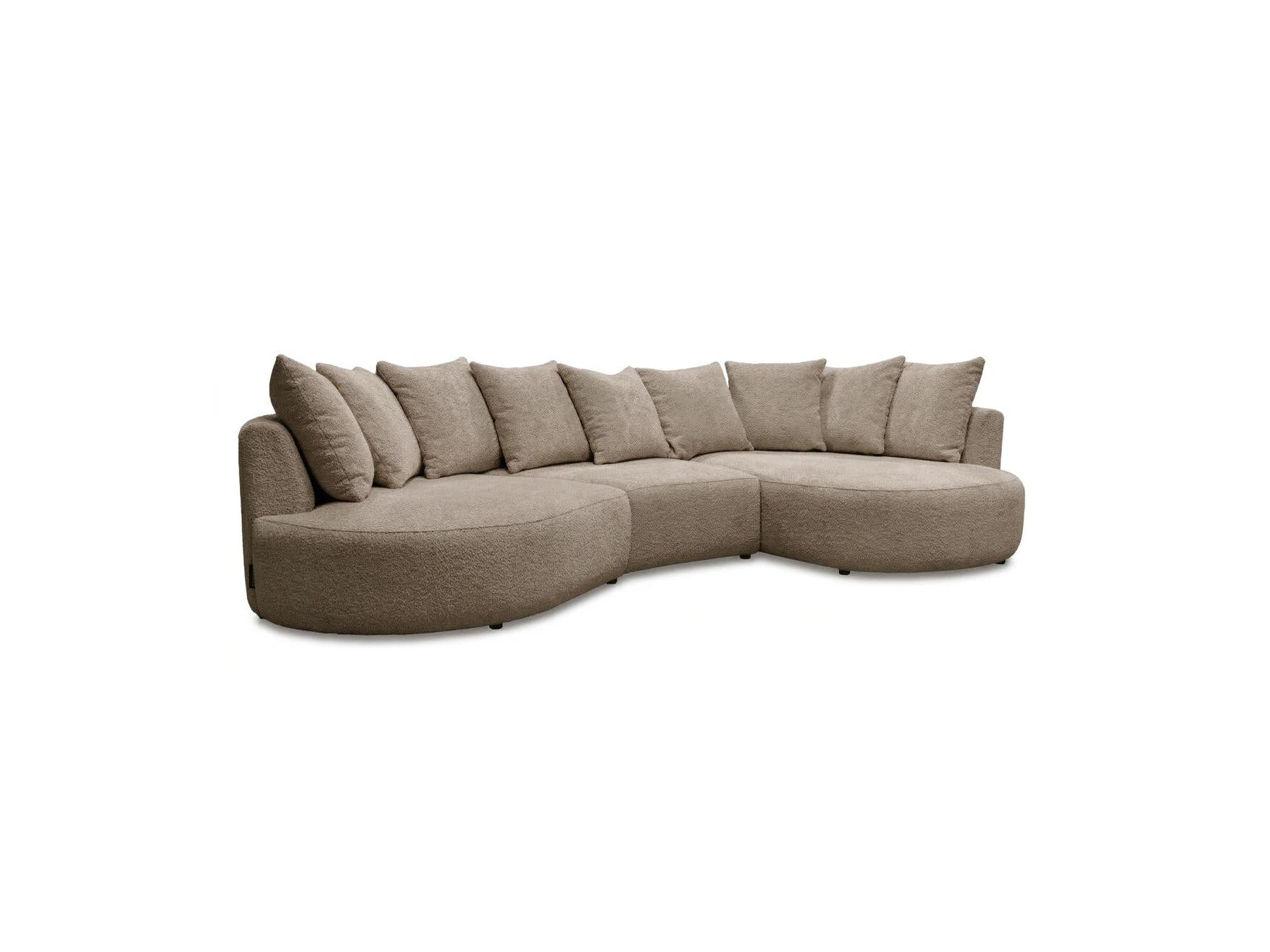 Calypso - Canapé D'Angle Fixe - Tissu Bouclette - Angle Droit