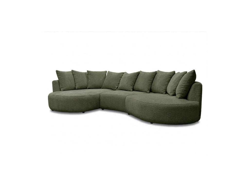 Calypso - Canapé D'Angle Fixe - Tissu Bouclette - Angle Gauche