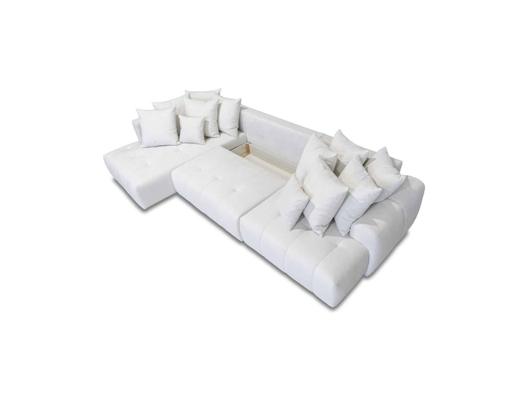 Roxelane - Panoramic Sofa Bed - Mottled Fabric - Right-Hand Corner