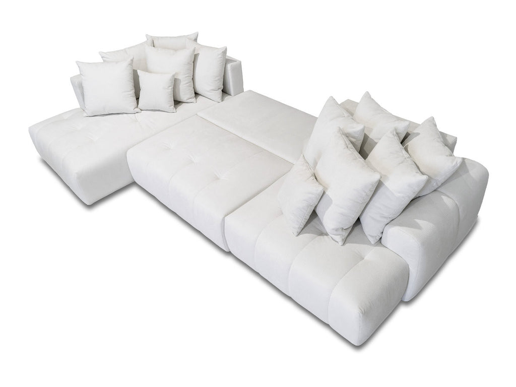 Roxelane - Panoramic Sofa Bed - Mottled Fabric - Right-Hand Corner