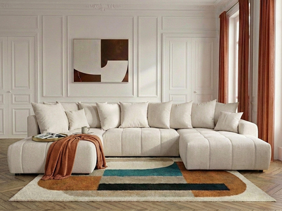 Roxelane - Panoramic Sofa Bed - Mottled Fabric - Right-Hand Corner