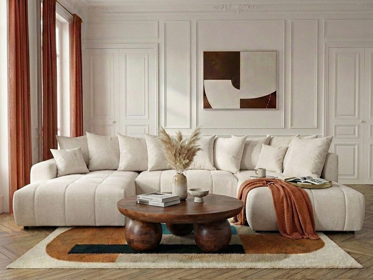 Roxelane - Panoramic Sofa Bed - Heathered Fabric - Left-Hand Corner