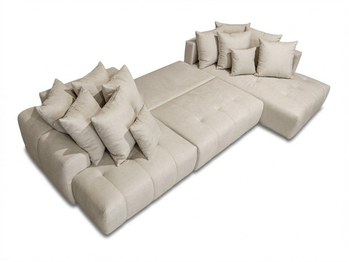 Roxelane - Panoramic Sofa Bed - Heathered Fabric - Left-Hand Corner