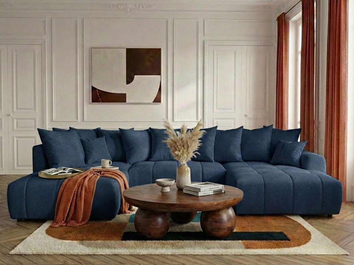 Roxelane - Panoramic Sofa Bed - Mottled Fabric - Right-Hand Corner