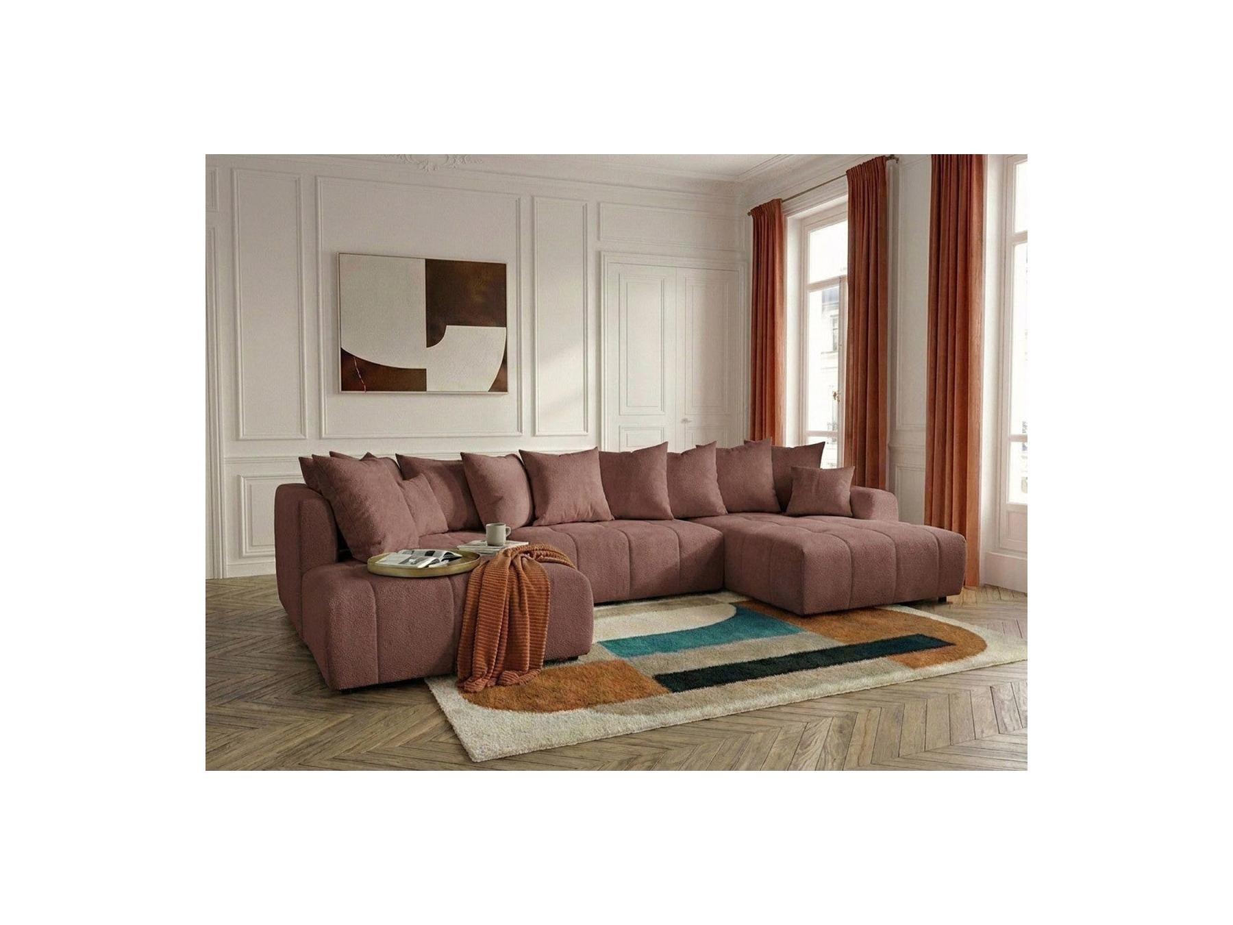 Roxelane - Panoramic Sofa Bed - Mottled Fabric - Right-Hand Corner