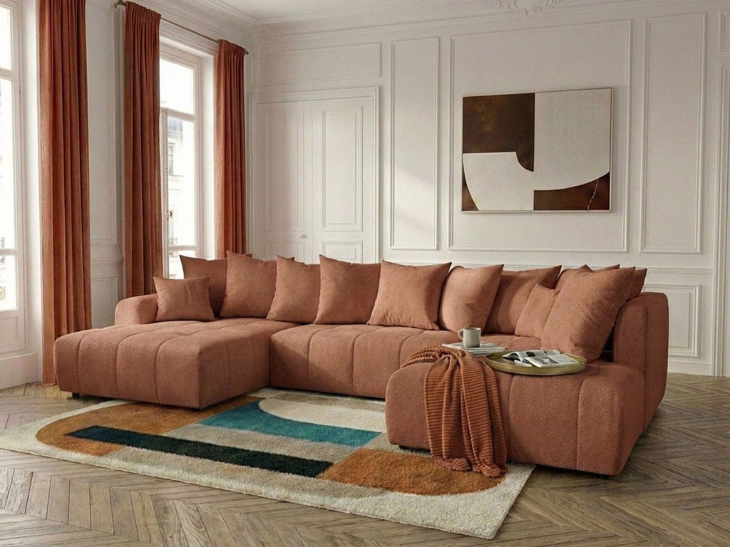 Roxelane - Panoramic Sofa Bed - Heathered Fabric - Left-Hand Corner