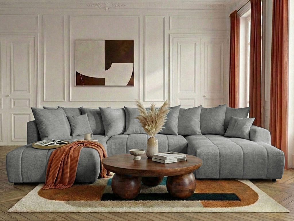Roxelane - Panoramic Sofa Bed - Mottled Fabric - Right-Hand Corner