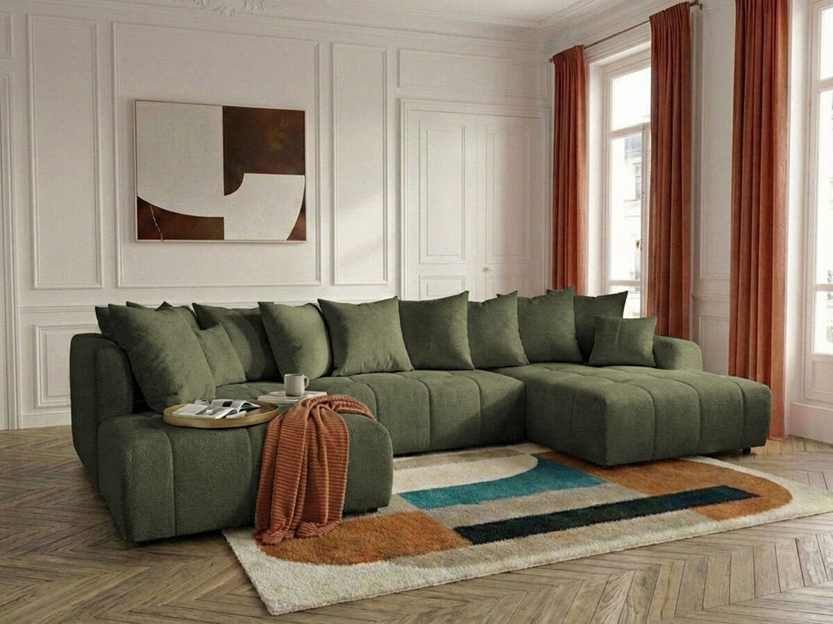 Roxelane - Panoramic Sofa Bed - Mottled Fabric - Right-Hand Corner