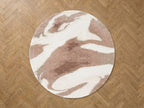 Leche - Tapis Rond Poils Longs Motif Abstrait