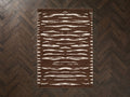 Tavaro - Tapis Poils Longs - Motif Abstrait - Marron