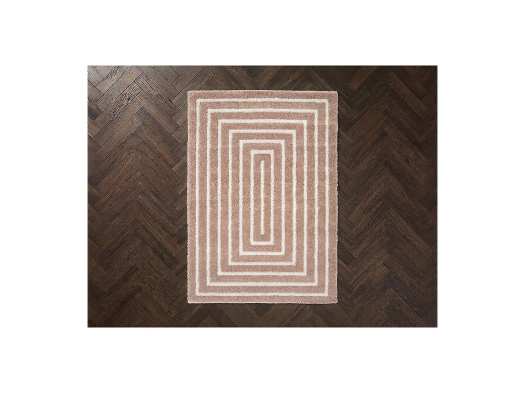 Lyzzo - Long Pile Rug - Graphic Pattern - Beige
