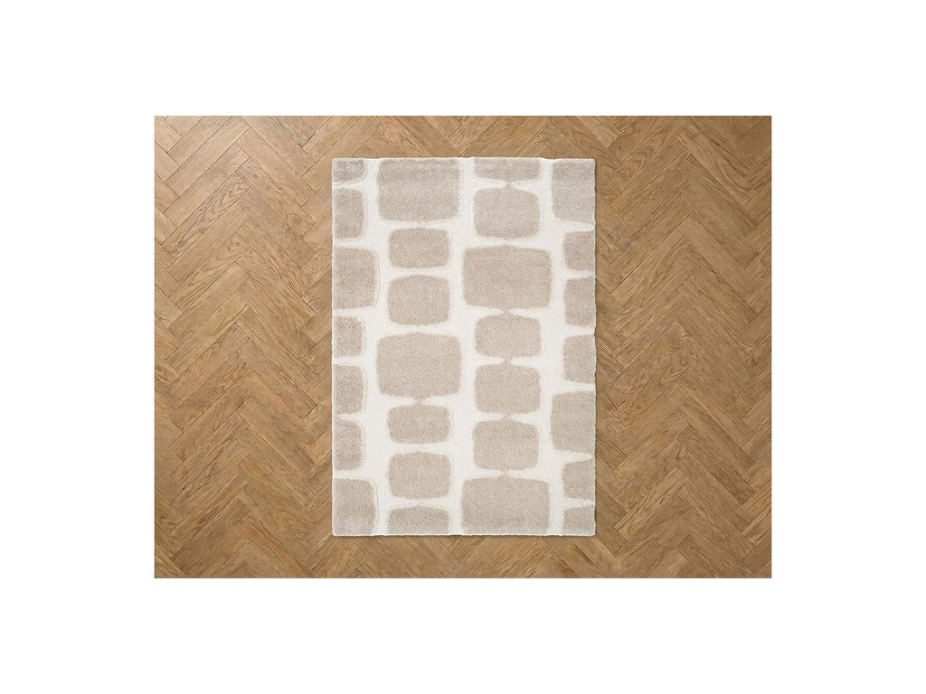 Chino - Tapis Poils Longs - Motif Abstrait - Beige