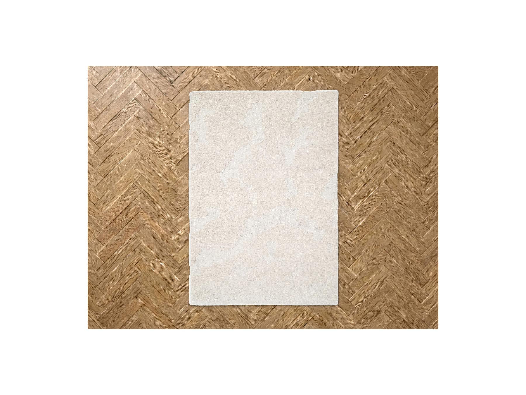 Embren - Alfombra de pelo largo Embren con motivo abstracto - Beige