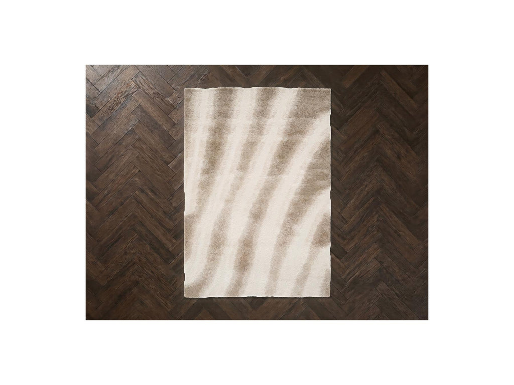 Tirasu - Tapis Poils Longs - Motif Abstrait - Beige