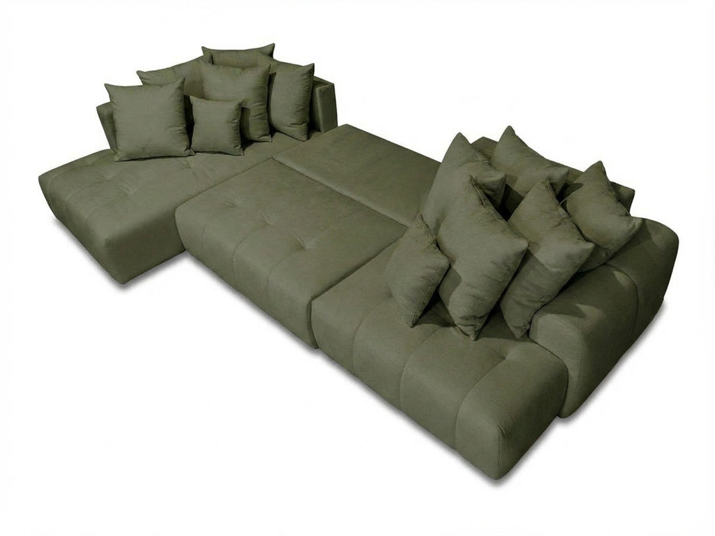 Roxelane - Panoramic Sofa Bed - Mottled Fabric - Right-Hand Corner