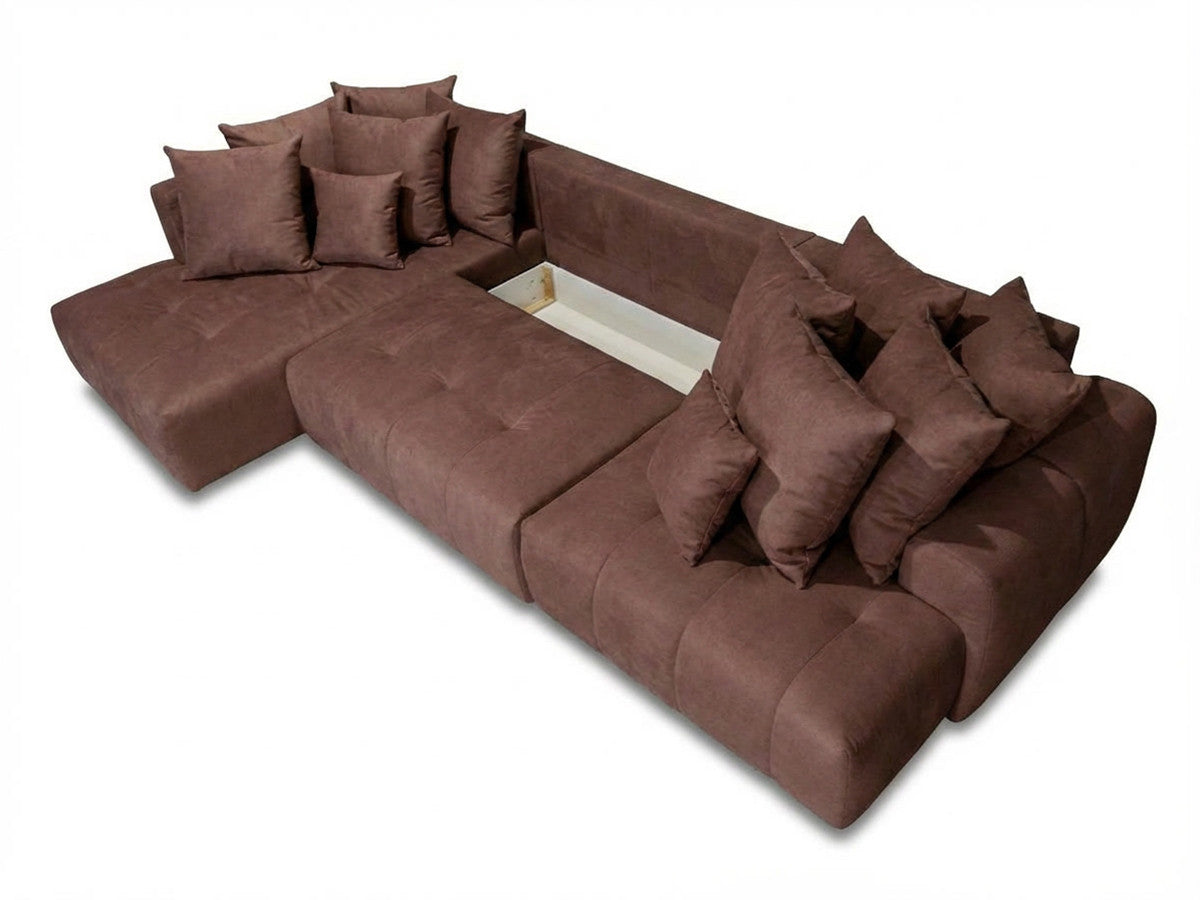 Roxelane - Panoramic Sofa Bed - Mottled Fabric - Right-Hand Corner