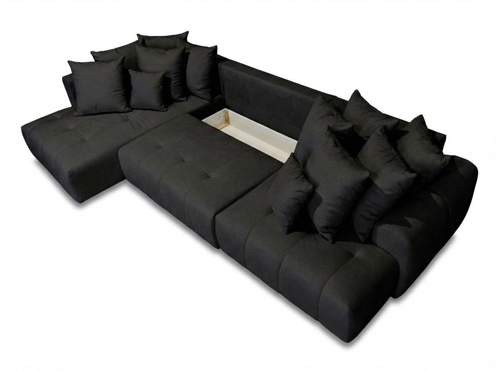 Roxelane - Panoramic Sofa Bed - Mottled Fabric - Right-Hand Corner