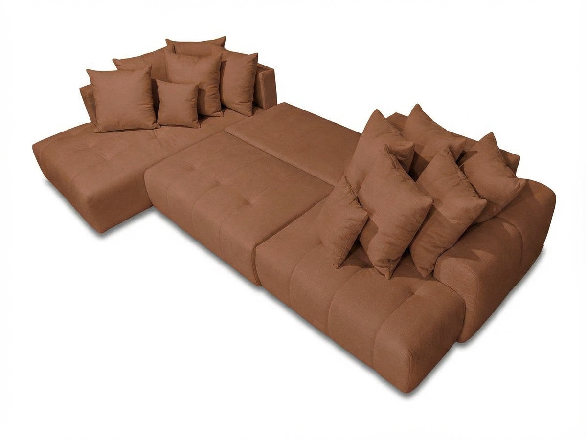 Roxelane - Panoramic Sofa Bed - Mottled Fabric - Right-Hand Corner