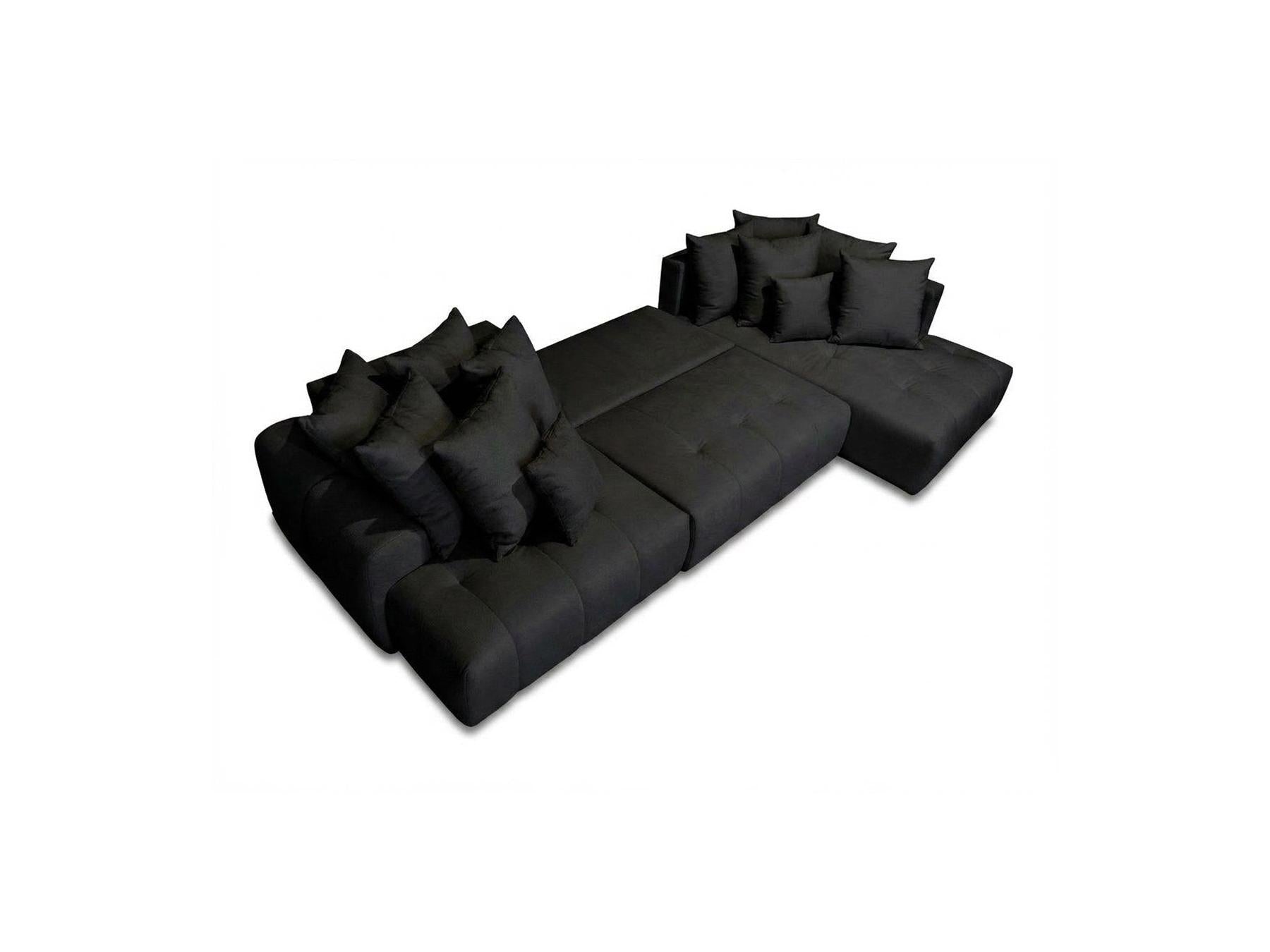 Roxelane - Panoramic Sofa Bed - Heathered Fabric - Left-Hand Corner