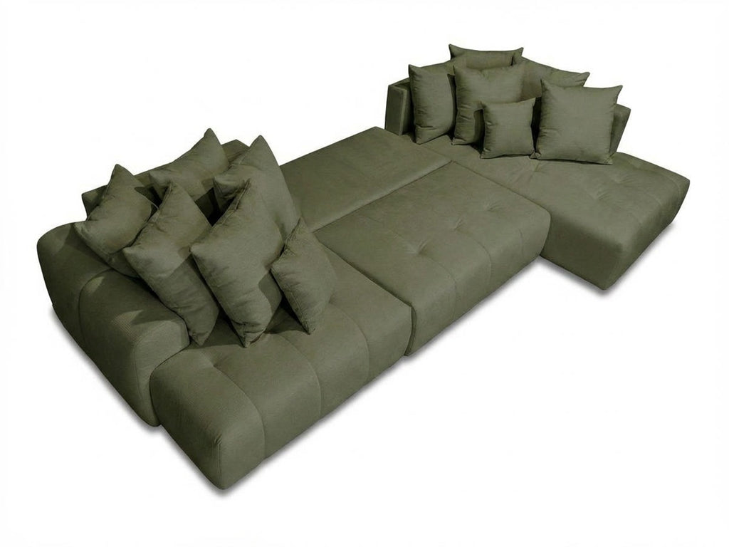Roxelane - Panoramic Sofa Bed - Heathered Fabric - Left-Hand Corner