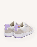 Baskets Blanches & Violet Clair Cuir