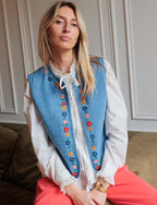 Embroidered Denim Haven Waistcoat