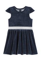 Robe En Velours - Bleu Marine - Enfant Fille