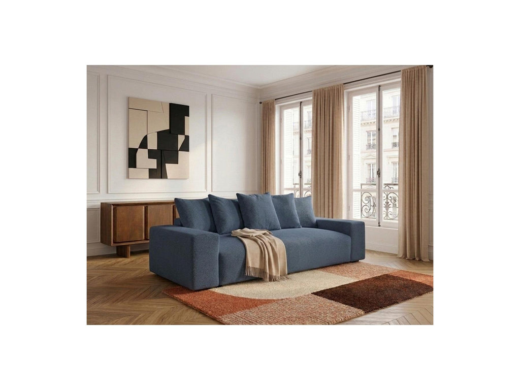 Voltaire - Canapé Droit Convertible Coffre - Tissu Chiné