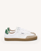 Baskets Blanc Et Vert Cuir Et Suède