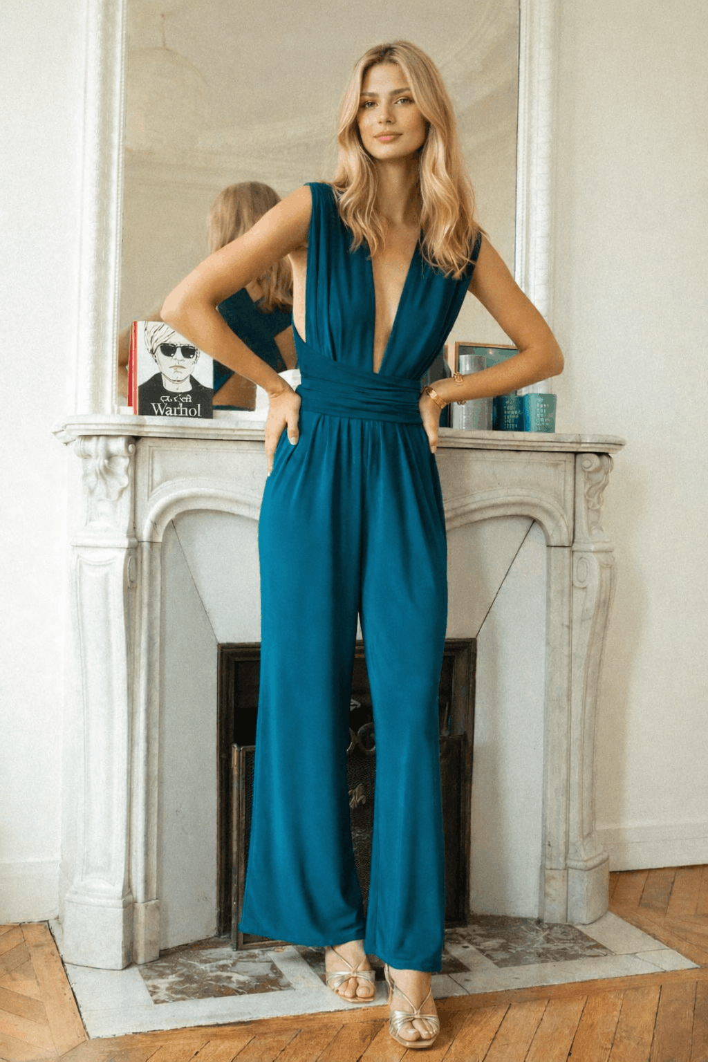 Petrolblauer Jumpsuit Gabriella