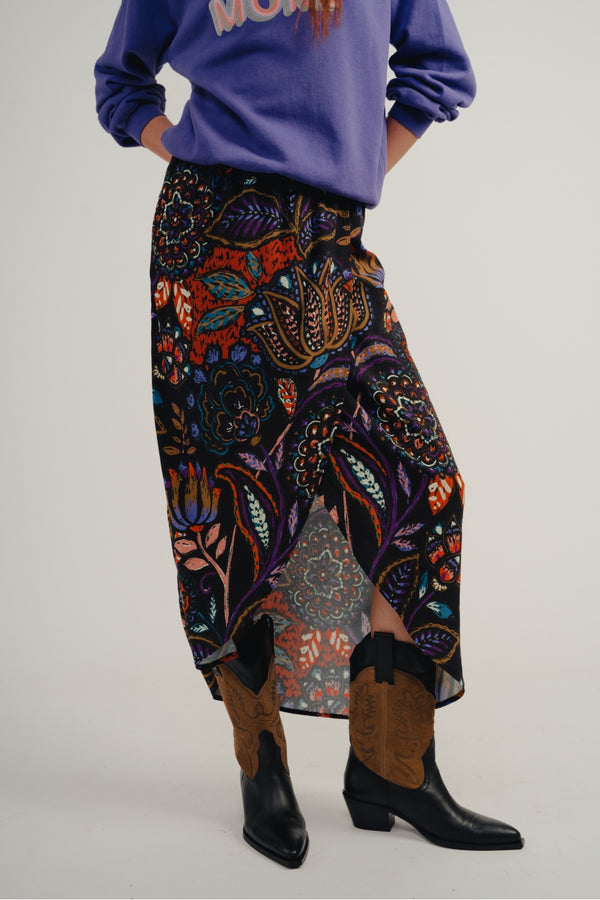 The Lilou Blue Jasmine Maxi Skirt