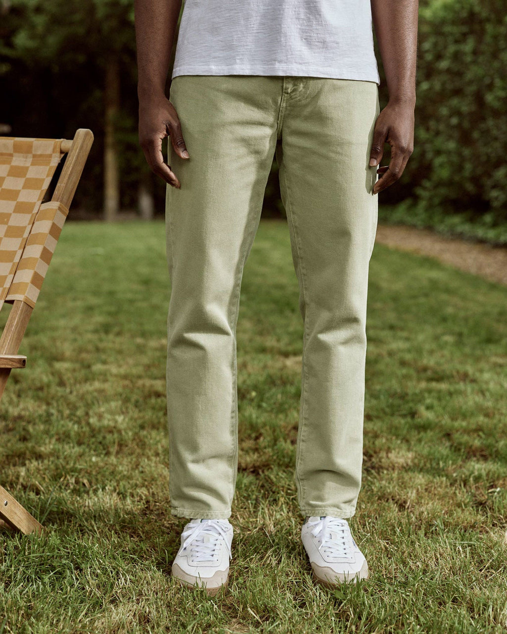 Jeans affusolati kaki chiaro