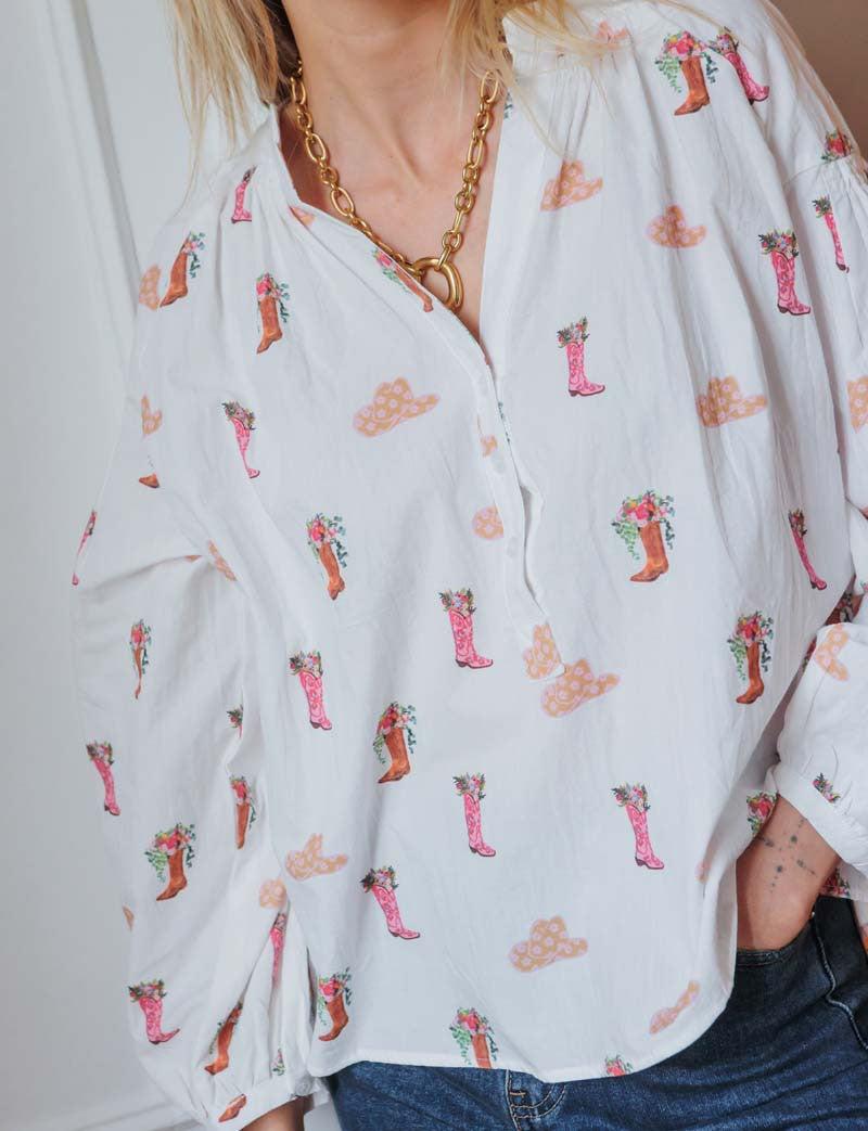 Hvid Bluse Cow