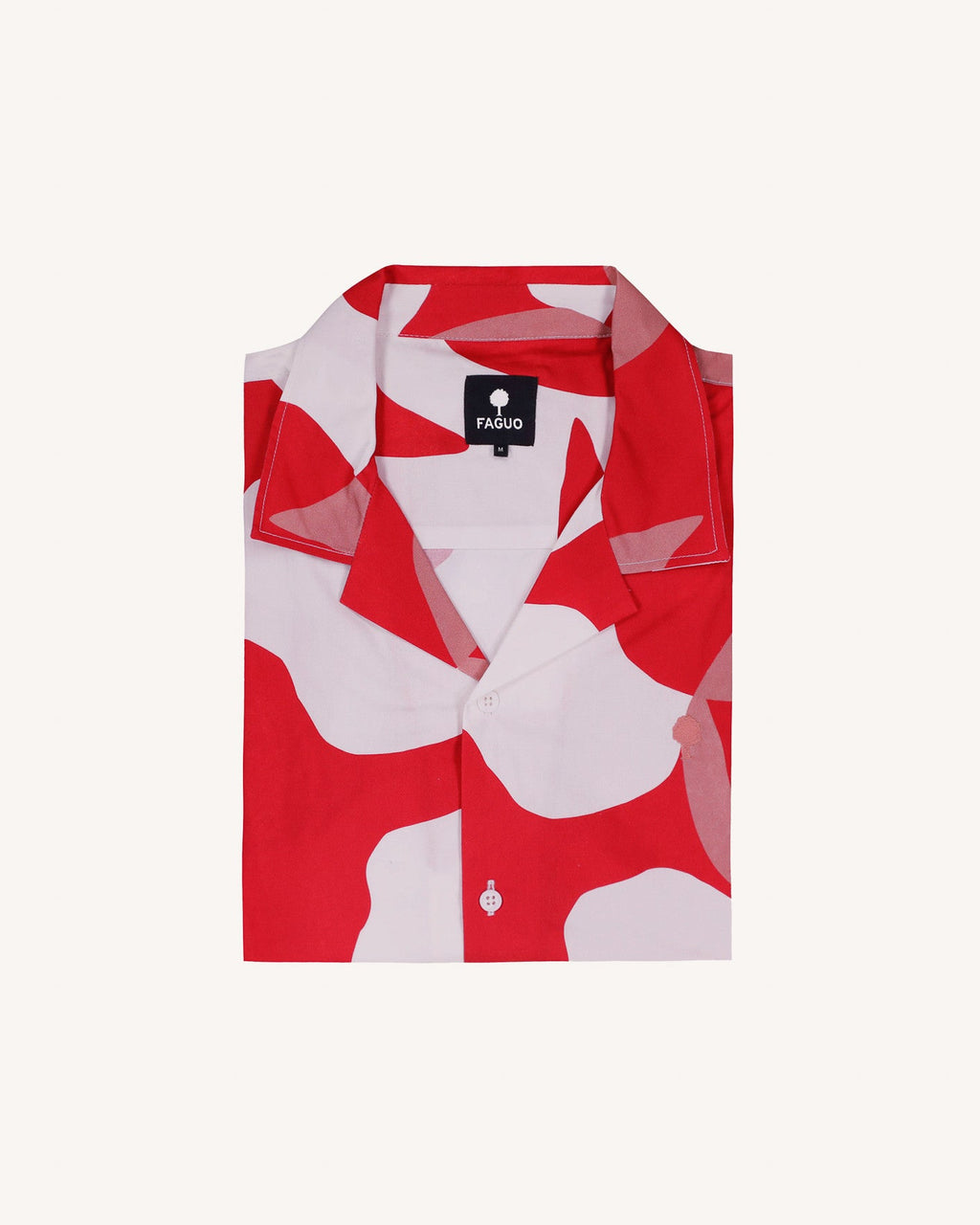 Chemise Manches Courtes Rouge & Crème Coton