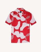 Chemise Manches Courtes Rouge & Crème Coton