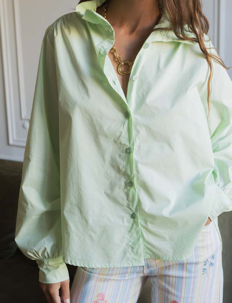 Muntgroene blouse Gustava