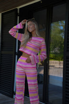 Pantalones Lobo De Ganchillo - Rosa