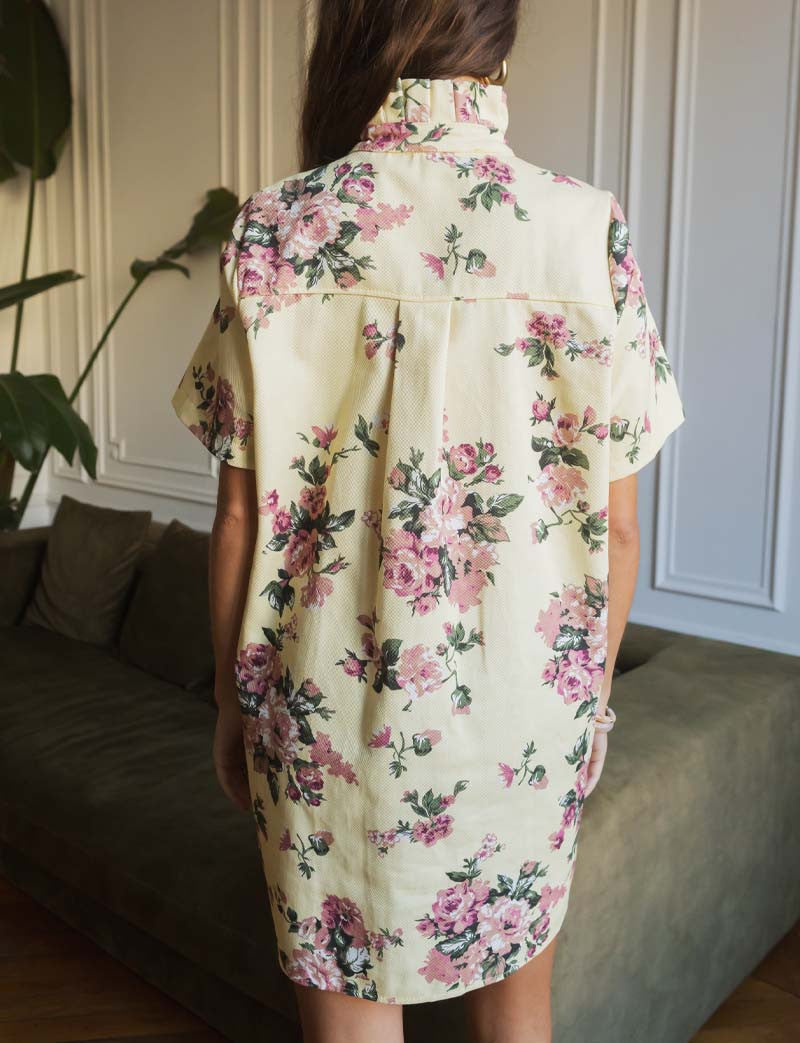 Gul blomstret kjole James