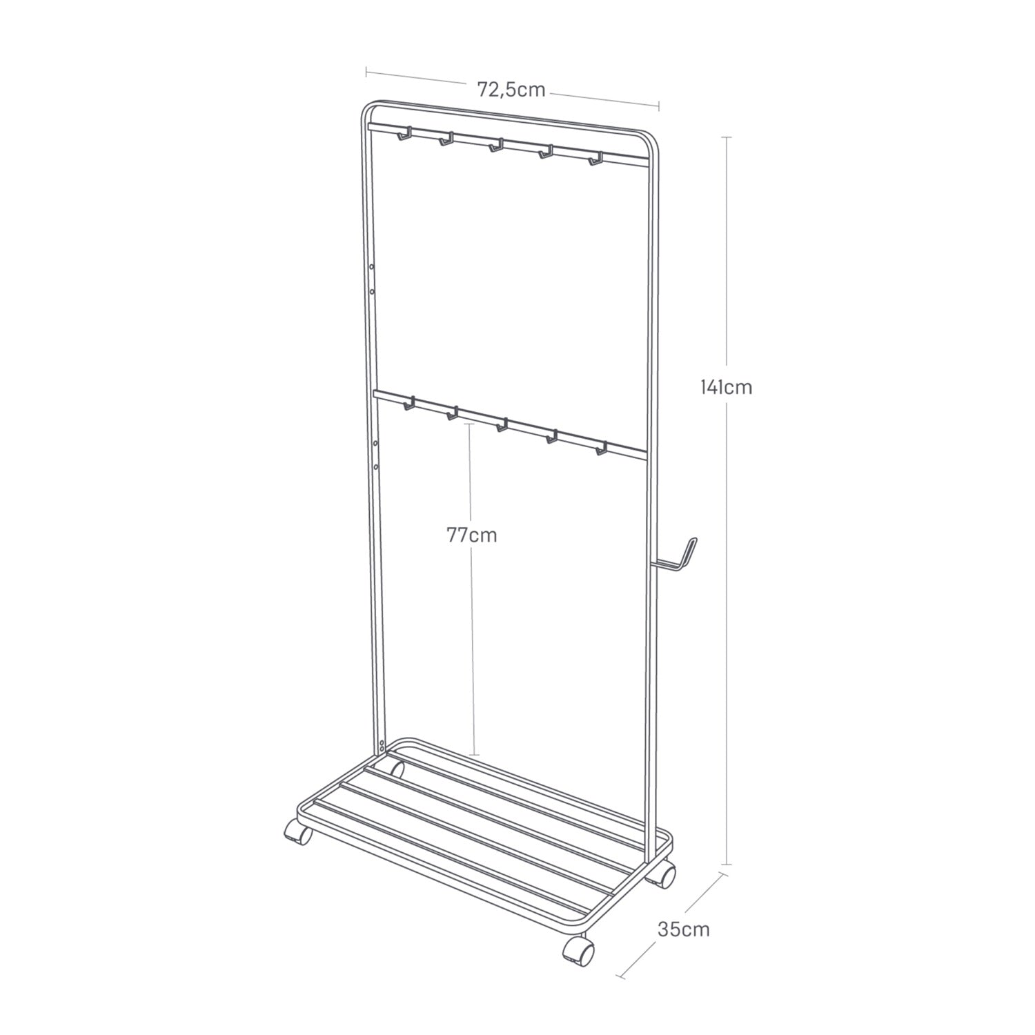 Estante de Almacenamiento con Ruedas - Tower - Blanco