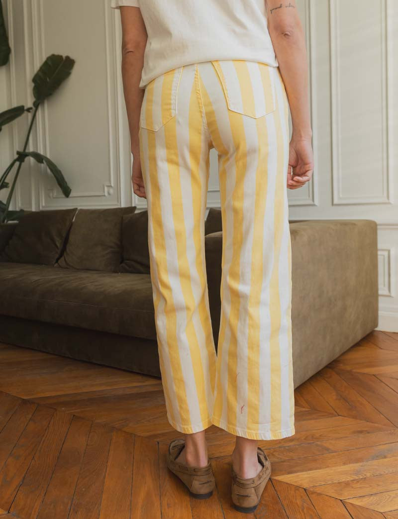 Gulstribede jeans Evori